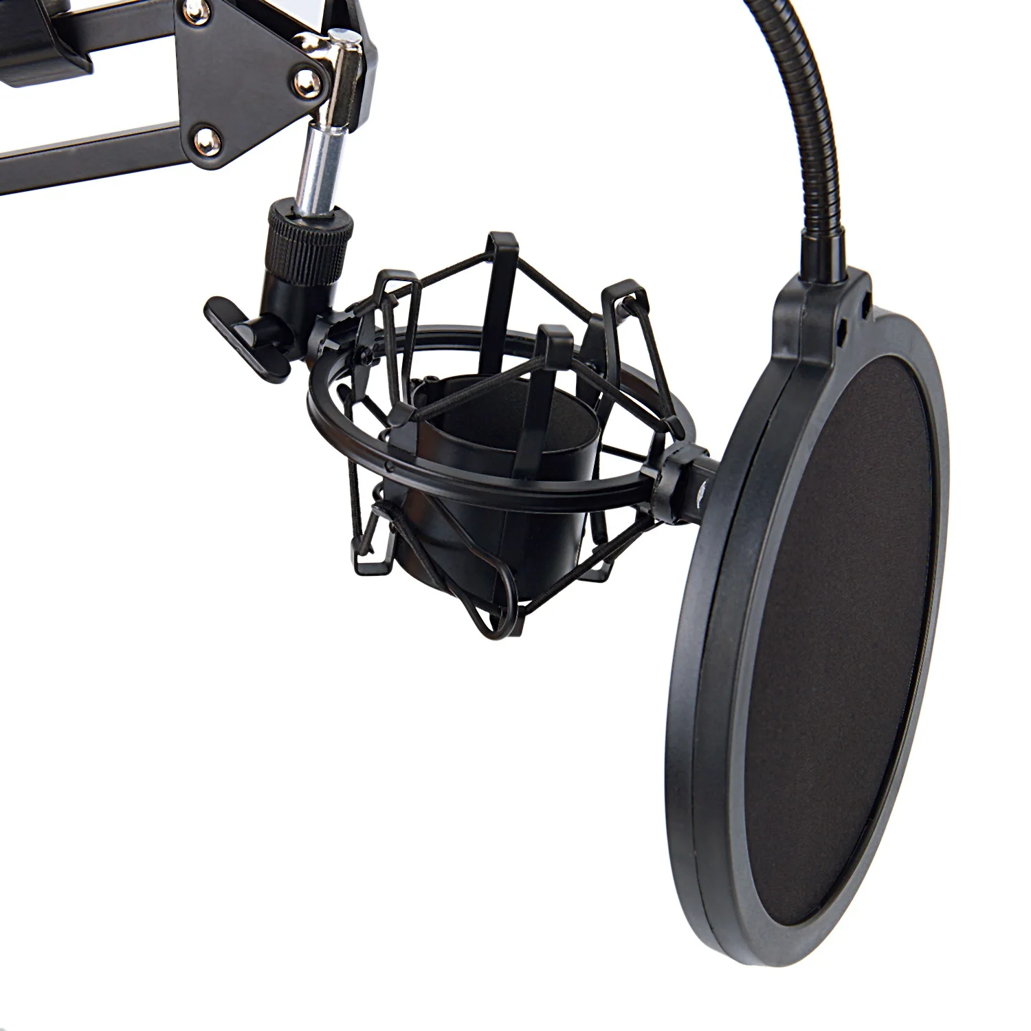  NB-35 Microphone Scissor Arm Stand and Table Mounting Clamp&NW Filter Windscreen Shield & Metal Mou