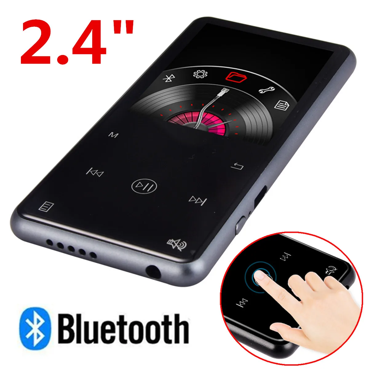 

16GB 8GB Bluetooth 4.1 MP4 player 2.4 Inch TFT Screen Metal Touching Key HiFi Sport Mini Walkman Speaker FM Radio E-book