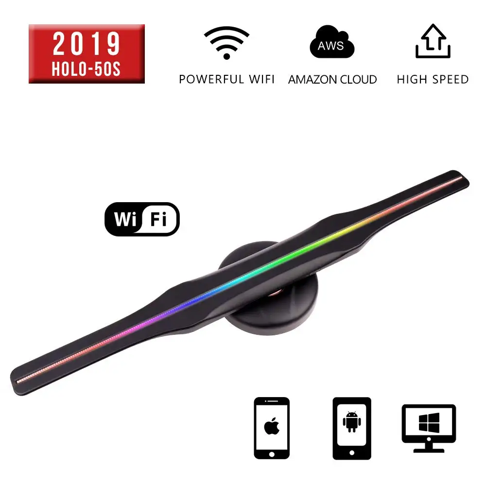 

Factory direct Orginal dseelab 3d hologram led fan with wifi app cloud