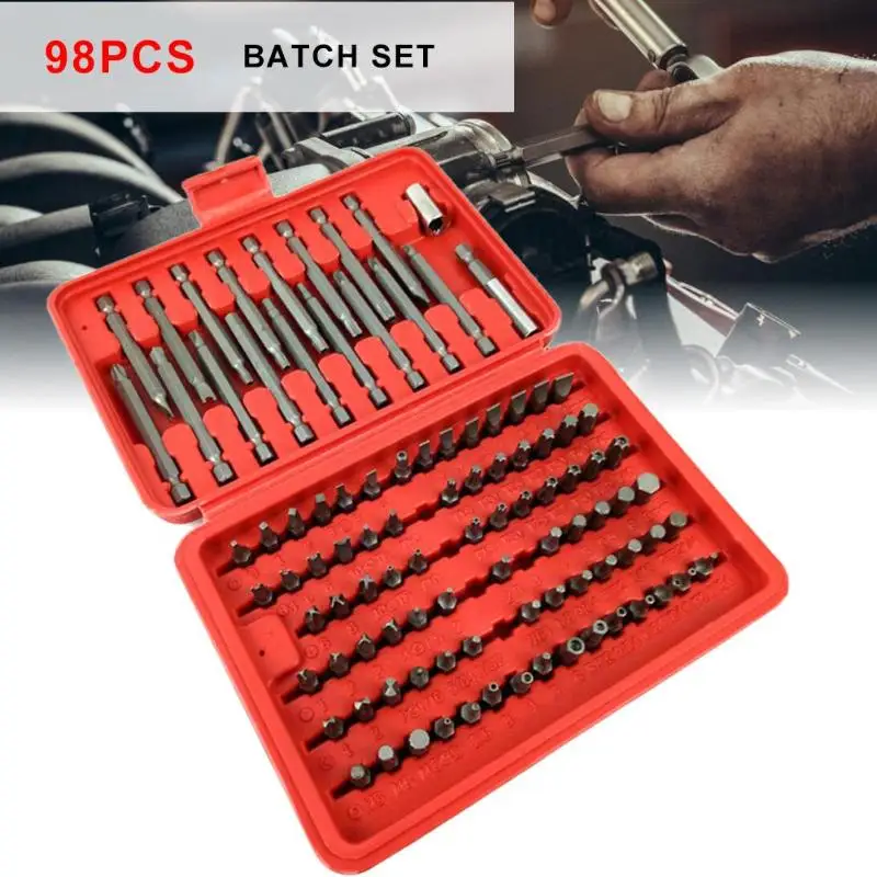 98 шт. Torx Star Spline шестигранные крестообразные гнезда Набор инструментов для