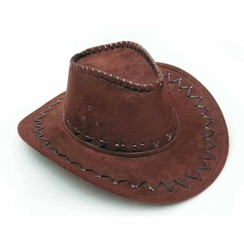 

2020 New Cowboy Hat Suede Look Wild West Fancy Dress Men Ladies Cowgirl Unisex Hat Hot wholesale Drop Shipping