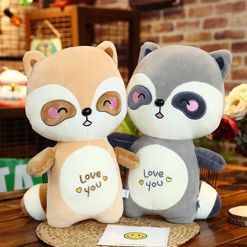 

Plush Pillow Doll Sofa Cushions Animal Raccoon Plush Stuffed Animal Cartoon Baby Kids Toys For Girls Children Birthday Christmas