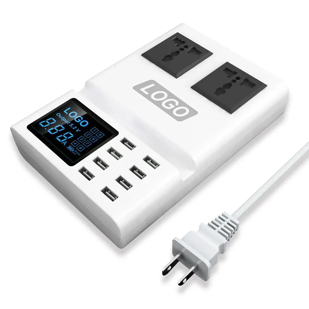 

8 Ports 8A LED Display USB Fast Charging Station AC Charger Hub Power Adapter Charger