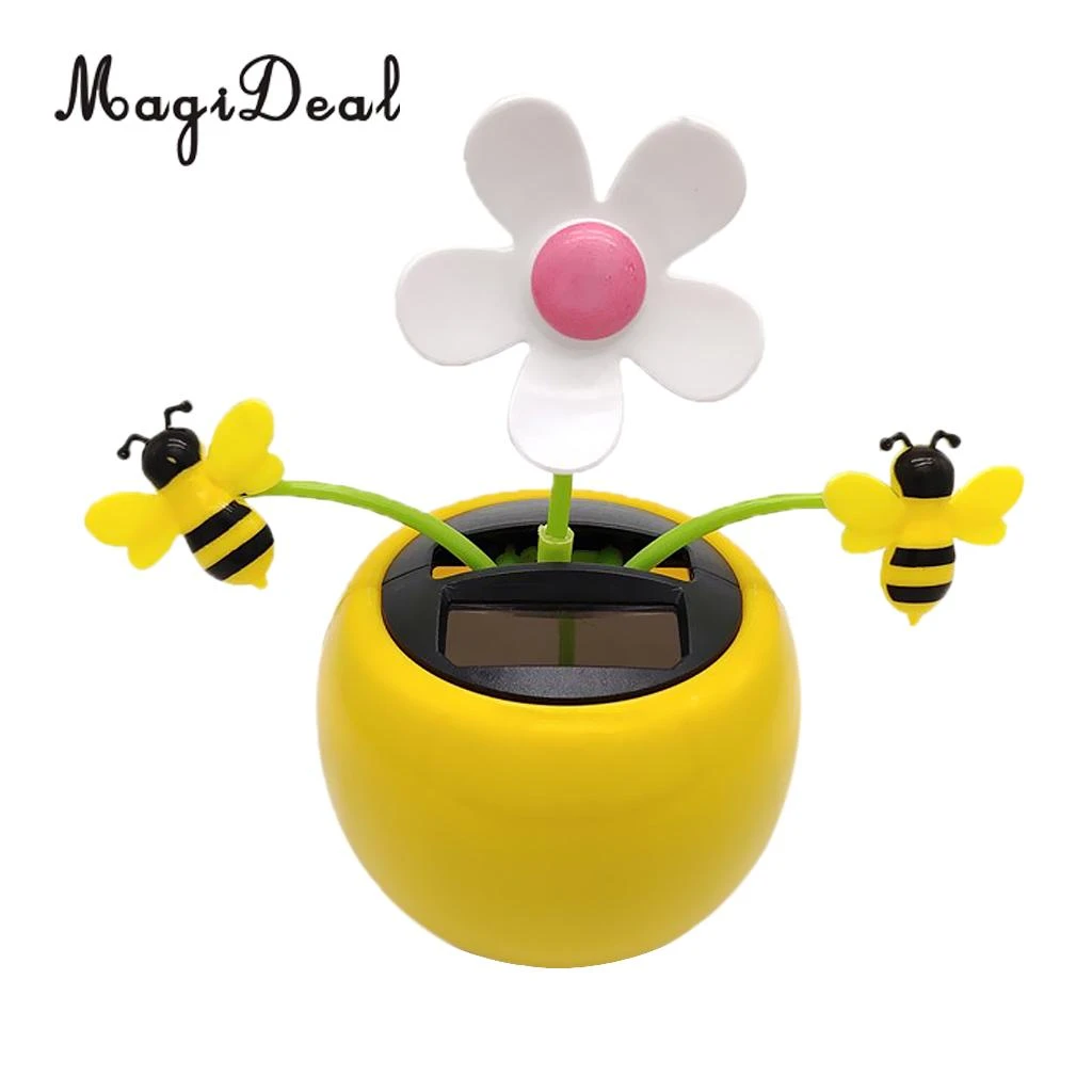 Solar Powered Sunflower Insect Dancing Doll Home Decor Honeybee