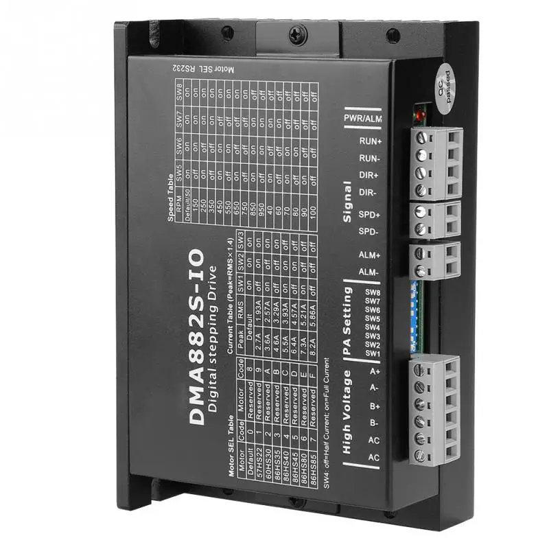 DMA882S IO 2 фазный Драйвер шагового двигателя для 60/86/110 точность управления током