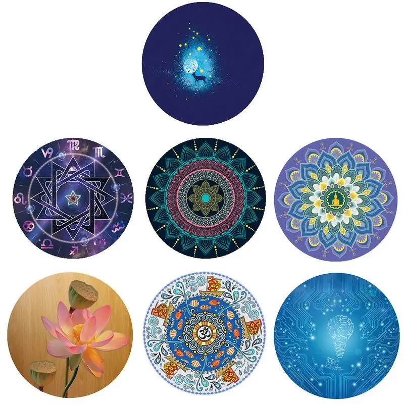 

Rubber Yoga Meditation Mat Non Slip Fitness Suede Yoga Round Mat