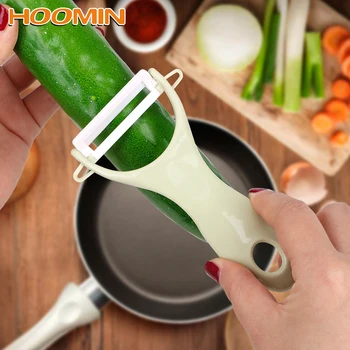 

HOOMIN Plastic Ceramics Fruit Peeler Slicer Zesters Carrot Potato Shred Grater Kitchen Tool Vegetable Peeler Cutter Gadgets