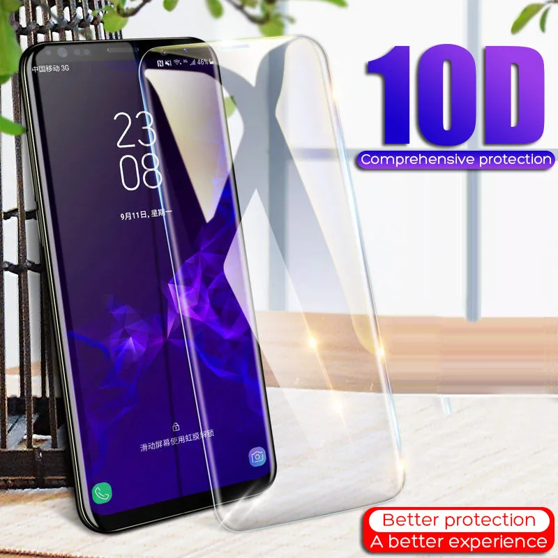 

10D Curved Tempered Glass For Samsung Galaxy S8 S9 S8 S9 Plus Note 9 8 Screen Protector For Samsung S6 S7 Edge S8 S9 Film