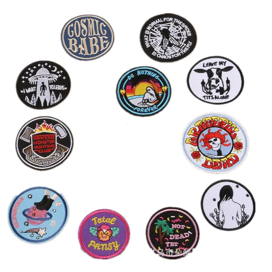 

PGY Cheap Personality creativity Patches Lighthouse Badges Punk Patch Clothing Spider Patches Jackets Coats Embroidery Sticker