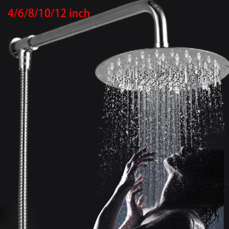 

Round Stainless Steel Showerhead Rainfall Shower Head Rain Shower Chrome high pressure chuveiro bath faucet ducha
