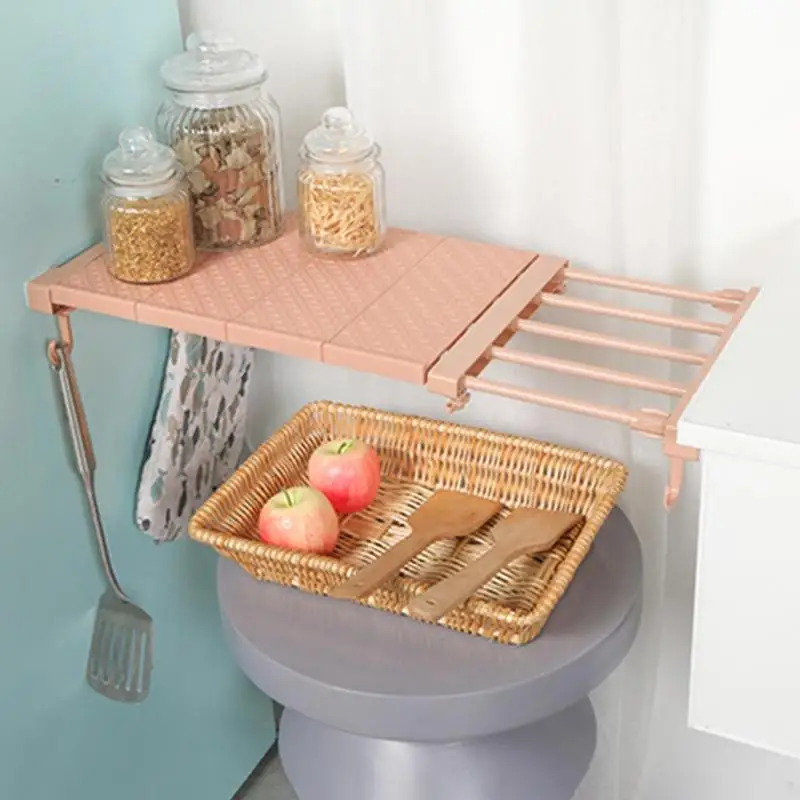 

Adjustable Wardrobe Cabinet Space Saving Storage Shelf Holder Retractable Closet Shoes Organizer Kitchen Shelf 30KG Bearing