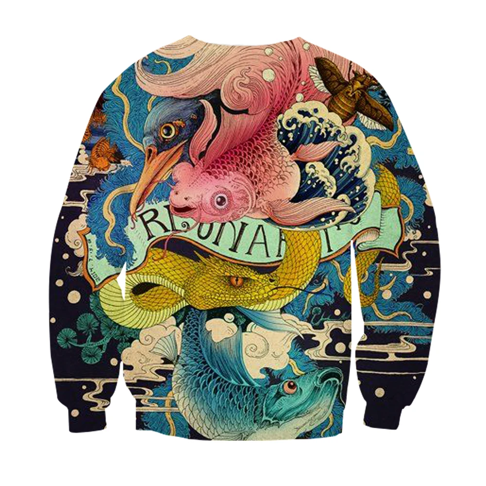 Hot Luck Koi Hoodie Sweatshirts Men Teens Boys Girls Tracksuits Chinese style Long Sleeve Hipster Streetwear Sweatshirt Oversize