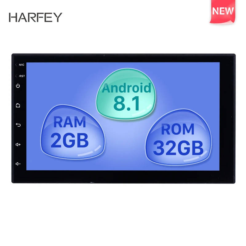  Harfey RAM 2GB+ ROM 32GB Android 8.1 7 inch2Din Universal Car Radio GPS Multimedia Unit Player For 