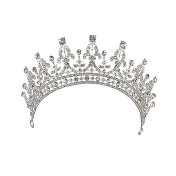 

Baroque Vintage Crystal Wedding Bridal Tiaras Hairband Headpiece Princess Pageant Crown Bridal Hair Accessories (Silver)
