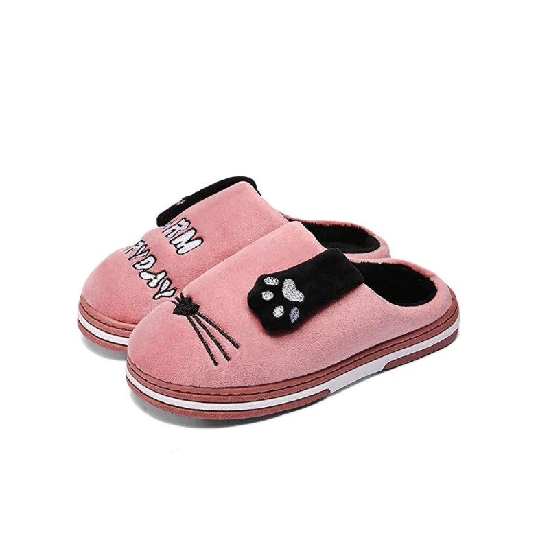 

Torisky 2019 Lovely Couples Slippers Women Cotton Slippers Cartoon Cat Soft Shoes Bedroom Shoes Men Winter Home Warm Slippers
