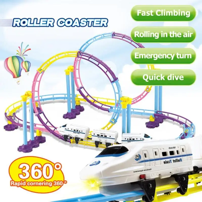 

TAAIW 3C Happy DIY Electric Rail Speed Train Model Railway Road Transportation Building Slot Track Assemble Toys for Children