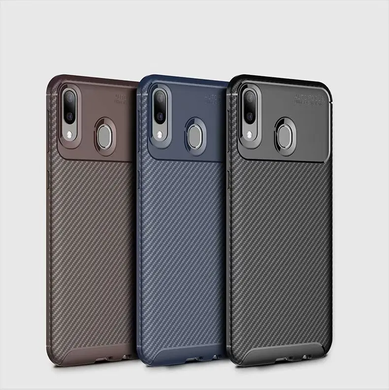 50pcs/lot New Carbon Fiber Soft TPU Cover Case For Samsung Galaxy S10 Plus S10e M10 M20 A50 | Мобильные телефоны и