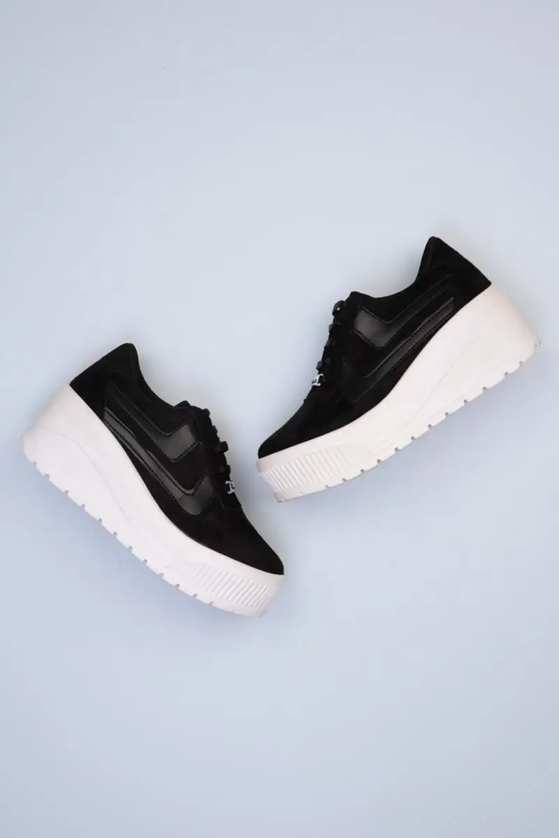 Bambi Black White Women 'S Wedges Shoes F0329320172