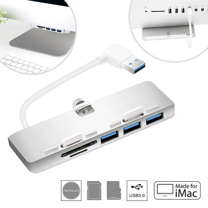 

Rocketek multi usb 3.0 hub 3 port adapter splitter with SD/TF Card Reader for iMac Slim Unibody pc computer High Quality