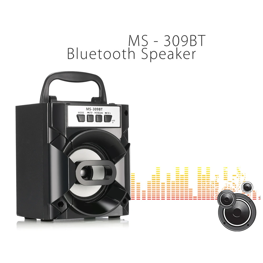 MS 309BT Bluetooth Портативный Динамик FM радио с светодиодный свет 3 дюймов Задающий блок