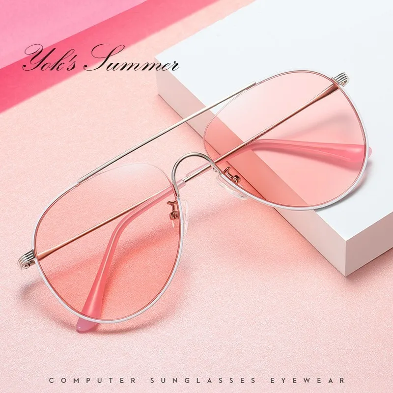 

YOK'S Nylon Anti-UV Polarized Sunglasses Women Luxury Brand Metal Frame Gradient Candy Colors Fashion Decoration Glasses WN1222