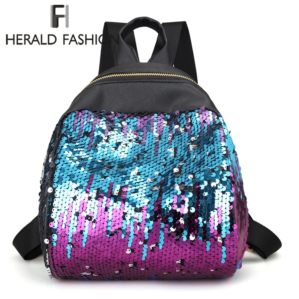 

Herald Fashion Women Leather Backpack Quality Colorful School Bag For Teenage Girl Female Shoulder Bag Traveling Bagpack mochila