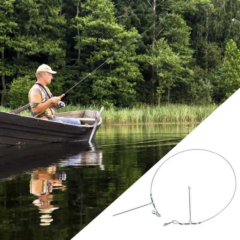 

Stainless Steel Fishing Rigs Wire Balance String Fishing Tackle Tools Leader Line Swivel Hooks Balance Bracket for Sea Rod Rigs