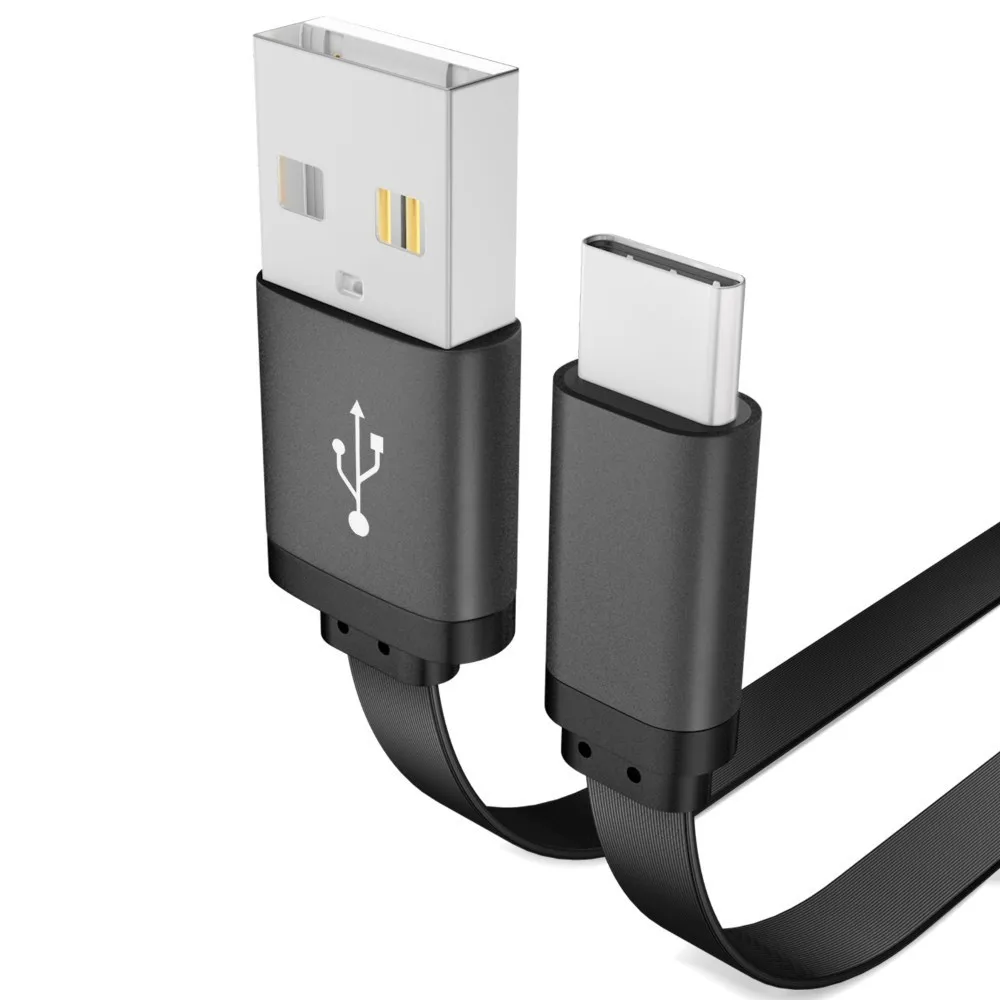 

Micro Usb Type C Charger Flat Cable For Samsung Huawei Xiaomi 1m Data Sync Cord Wire 2.4A Fast Charging Phone Cables For iPhone