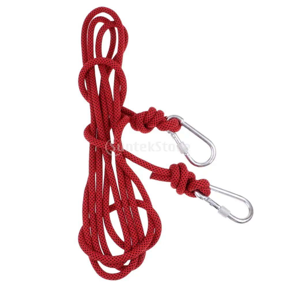 

MagiDeal 5M 10mm Outdoor Rock Climbing Rope Rescue Rappelling Safety Static Rope Outdoor Braided Sort Auxiliary Rope Survival