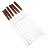6pcs Stainless Steel BBQ Fork Barbecue Skewers Kebab Cooking Sticks Picnic,Reusable,NonSlip,for Shish Kebab Shrimp Chicken ► Photo 1/6