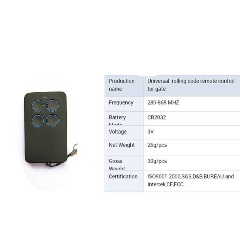 Universal Garage Door Opener Remote Control Cloning Universal Gate