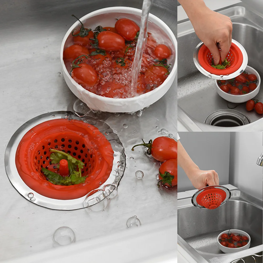 Stopper Sink Deodorize Floor Drain Silicone Stainless Steel Bathroom Anti-blocking Kitchen Hair Strainer | Обустройство дома