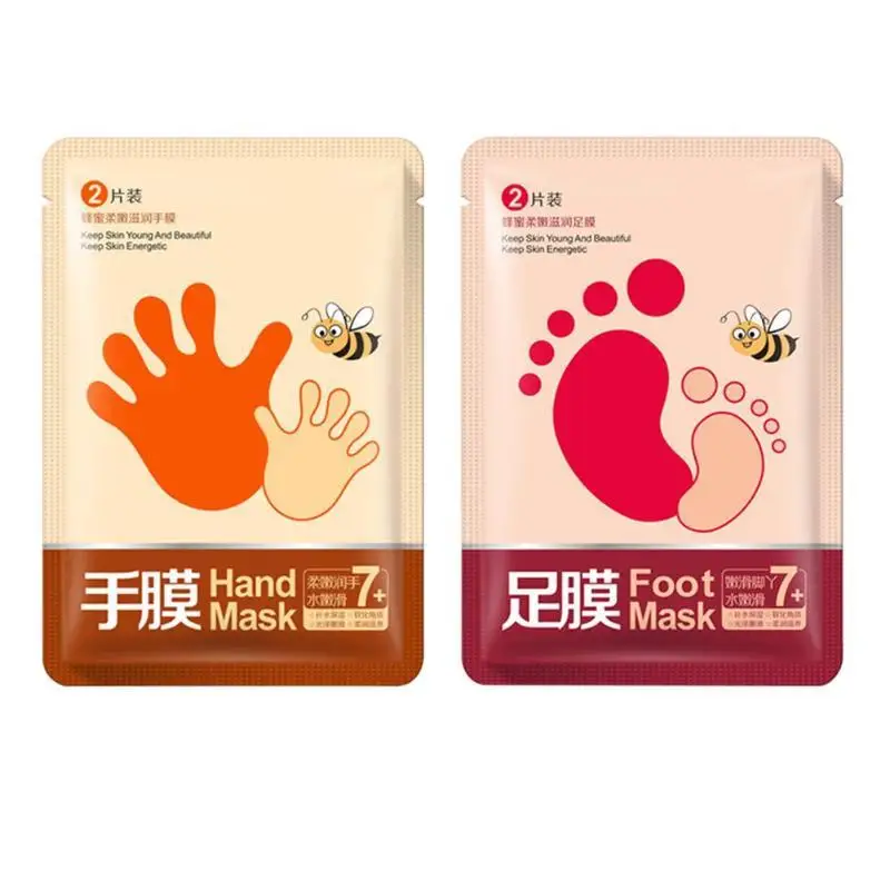 

5 pair of hands foot mask Honey exfoliate dead skin remove moisturizing whitening peeling hand mask foot SPA 2019 new arrival