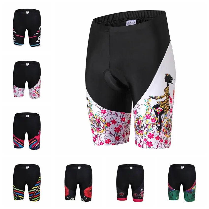 Prova de Choque Calções de Bicicleta Teleyi 5d Gel Pad Ciclismo Shorts Coolmax Mulheres à Mtb Culotte Ciclismo Pro Equipe Road Bike Shorts Apertados