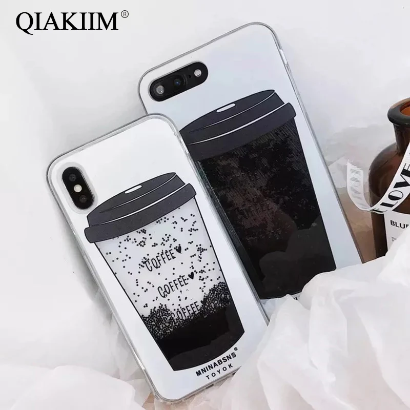 3D чехол с кофейной чашкой динамический жидкий зыбучий песок для Huawei P20 Plus Mate 10 20 Lite