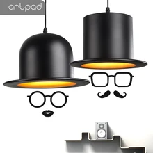 Artpad Hat Shape Modern Nordic Pendant Light With E27 Bulb Aluminium LED Pendant Lamp For Kitchen Coffee Bar Fixtures hat light new design pendant lights aluminum gentleman formal hat light creative pendant lamp for kitchen coffee shop bar