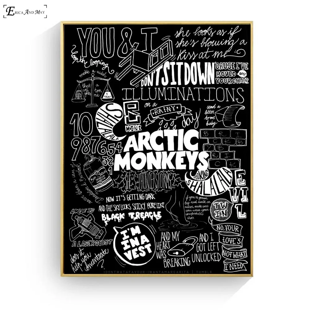 Arctic Monkeys музыкальной группы картина с цитатой Плакаты и принтами для Гостиная без