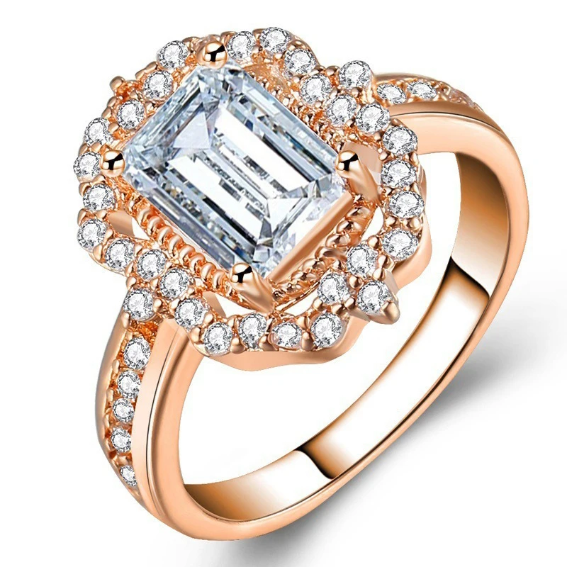 LNRRABC белого золота Цвет кольца для Для женщин обручальное кольцо Для женщин кольца ясно циркон ювелирные изделия кольца Размеры 5–12