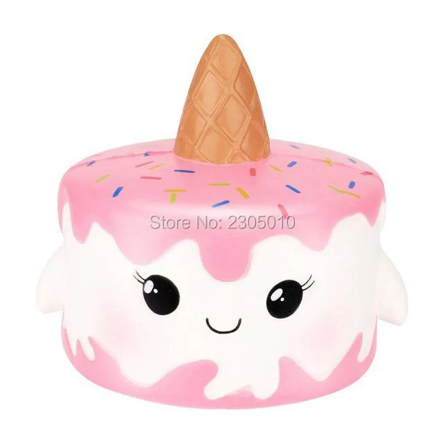 Freeshippinsquishy CutePink игрушки единороги 11 см Красочный мультфильм Единорог торт хвост