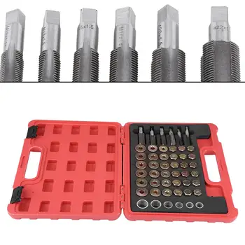 

Overseas 114Pcs Steel Oil Pan Thread Repair Kit Sump Gearbox Drain Plug Tool Set M13 M15 M17 M20 M22