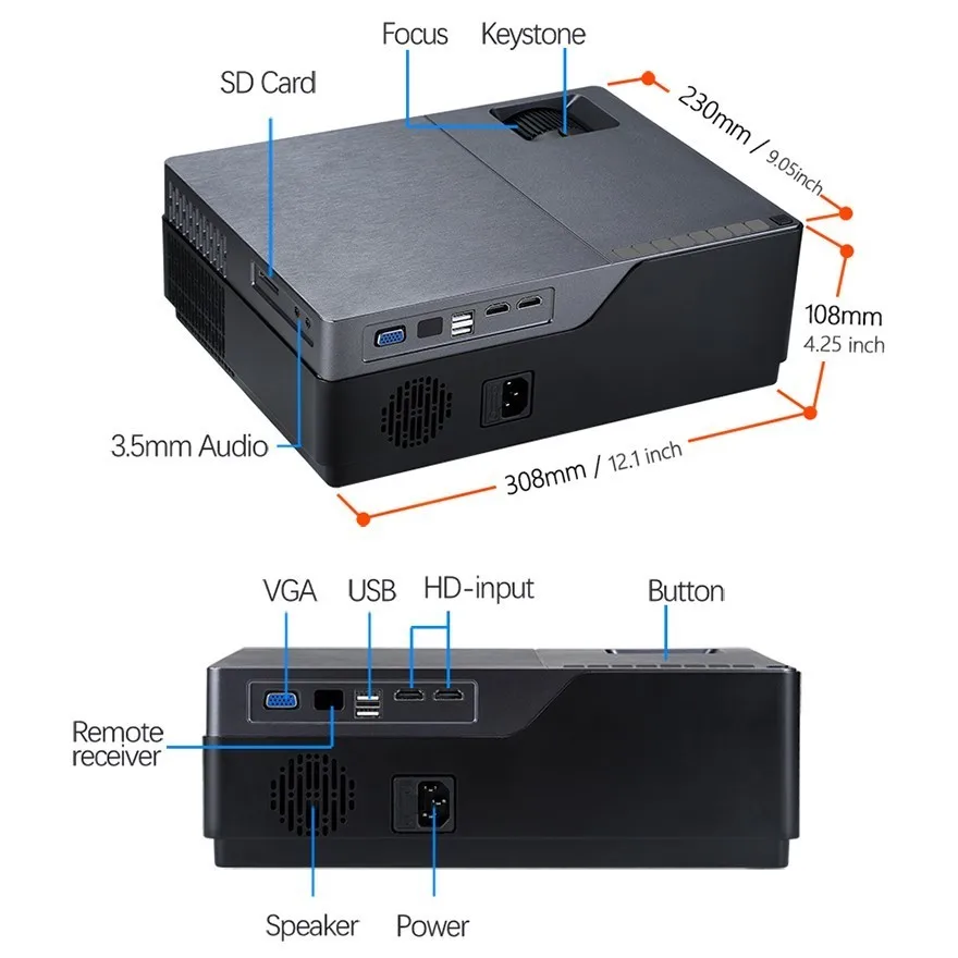 Full HD WIFI светодиодный проектор AUN M18/UP Android для домашнего кинотеатра 1920x1080P.