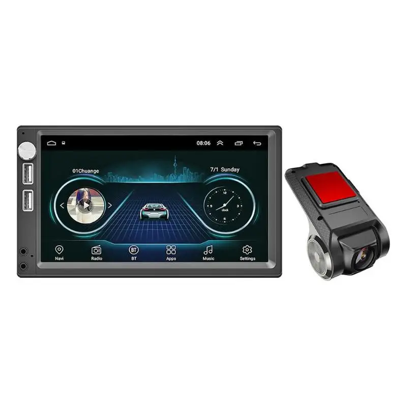 7 дюймов Сенсорный экран Android 8,1 заднего вида Камера gps Navi FM радио, Wi-Fi, BT4.0 Dual USB ADAS DVR Регистраторы тире Камера Dashcam