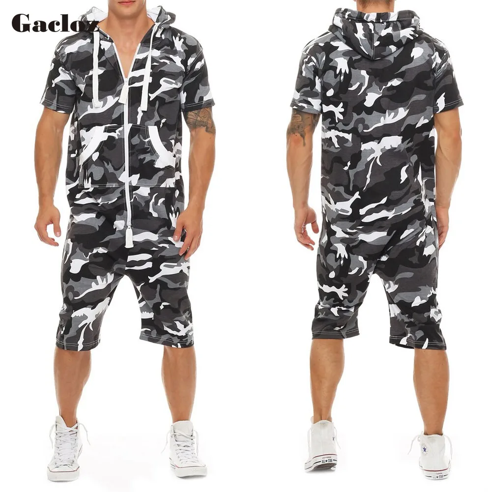 Gacloz мужские короткие комбинезоны для сна взрослых цельные пижамы mono hombre с
