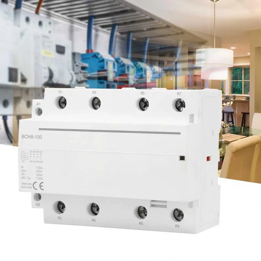 

4P 4NO/4NC 100A Din Rail Household Electric AC Contactor 110V 50/60HZ