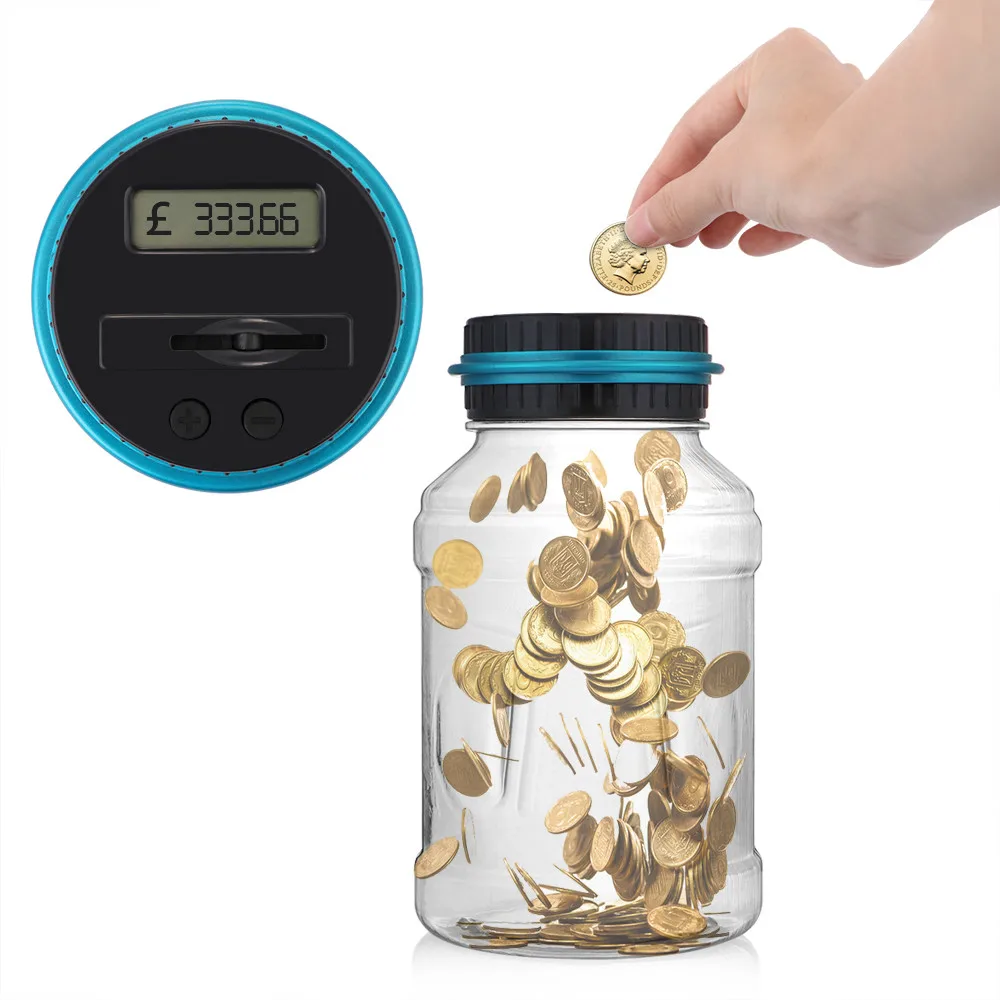 2.5L Piggy Bank Counter Coin Electronic Digital LCD Counting Money Saving Box Jar Coins Storage For USD EURO | Дом и сад