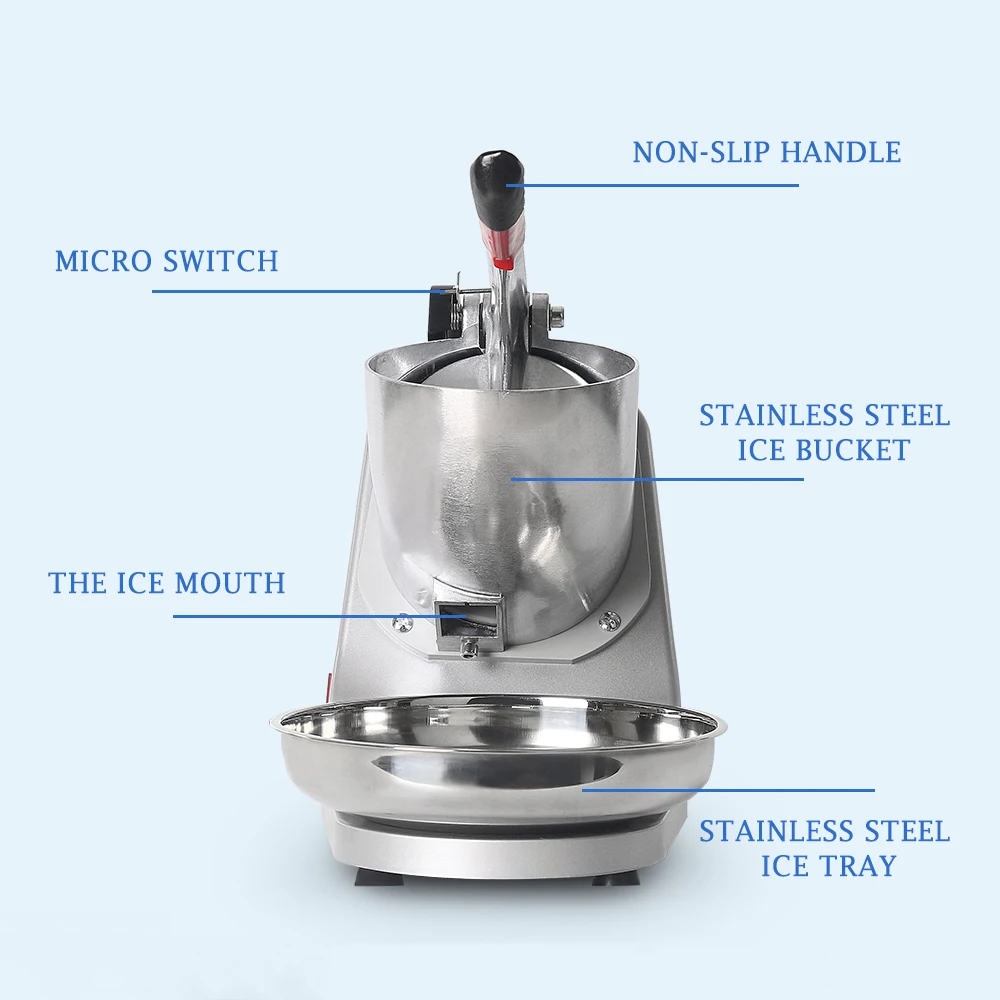 Professional Ice Crusher Ice Electric Shaver Snow Cone Maker Ice Cream Dessert and Cocktails For Commercial Home Use Summer Use