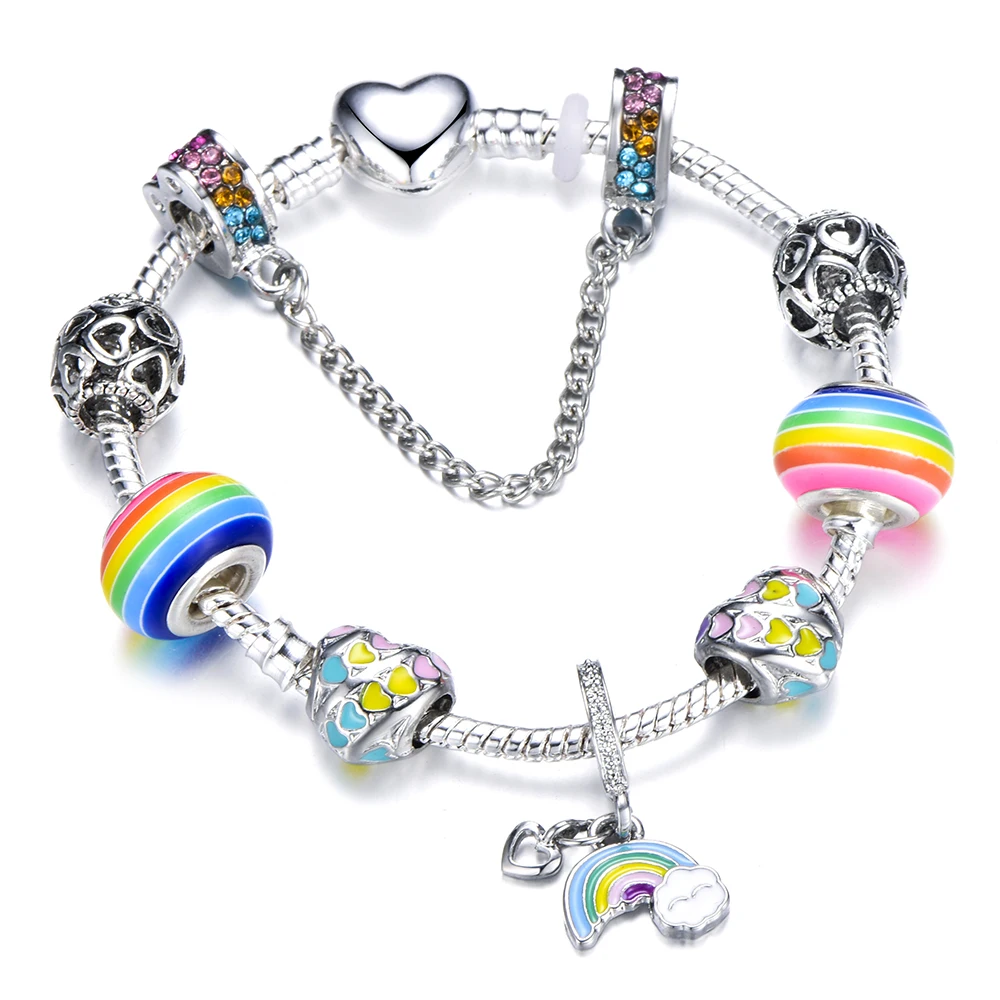 15 Style Cute Rainbow Beads Charm Bracelets For Girl Rainbow Bridge