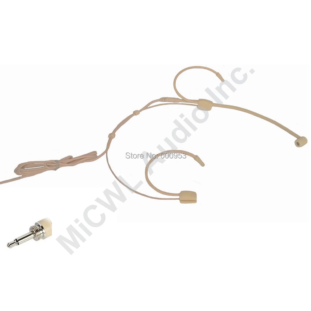 

High Quality Omnidirectional Beige Headset Microphone Mic for Wireless Mics System beltpack transmitter 3.5mm External Lock