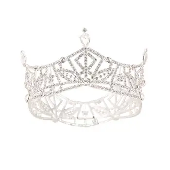 

1pcs Round Retro Elegant Rhinestone Beautiful Headwear Decor Crown Wedding Crown for Woman Lady Female Bride