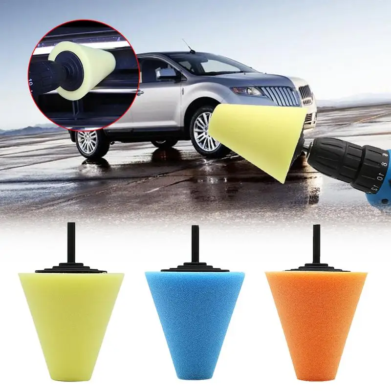 

Automotive Foam Sponge Polishing Machine Wheel Hubs Polishing Disk Steel Ring Cone-shape Buffing Pads For Car Wheel Hub Care